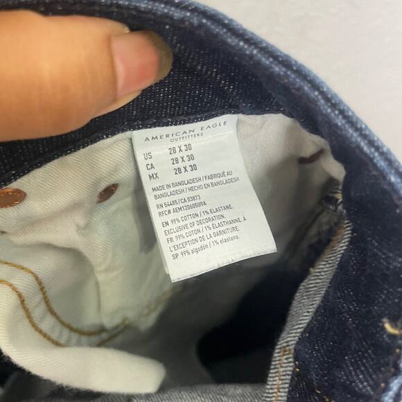 American Eagle Mens Size 28 Next Level Airflex Slim Straight Dark Wash Denim - Picture 5 of 16